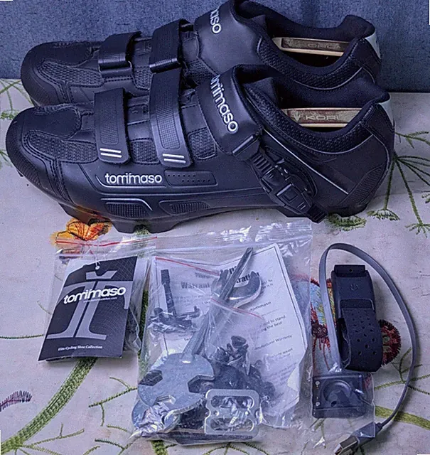 Tommaso Elite Cycling Shoes Black Road Cleats Men’s 12 EU 46 w/ Tools Extras