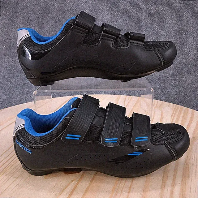 Tommaso Shoes Womens 7 Black Pisa 100 Cycling Road Sneakers Hook & Loop Low
