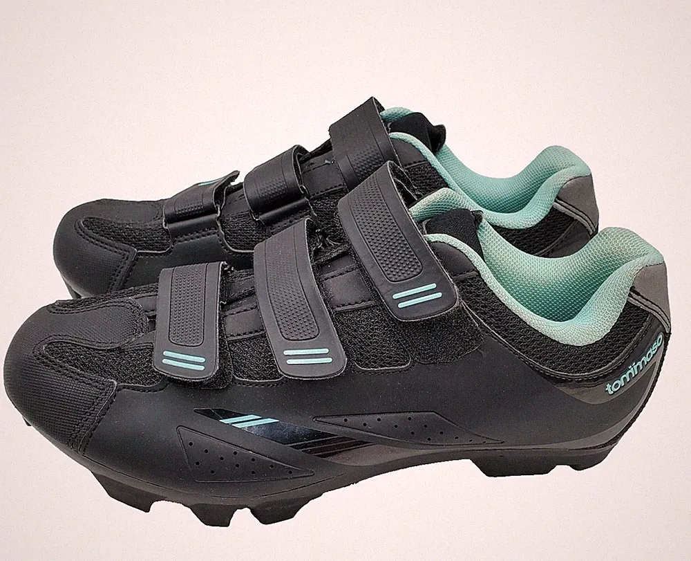 Tommaso Terra 100 Womens 10 EU 41 Black Teal SPD MTB Mountain Bike Shoes 3-Strap