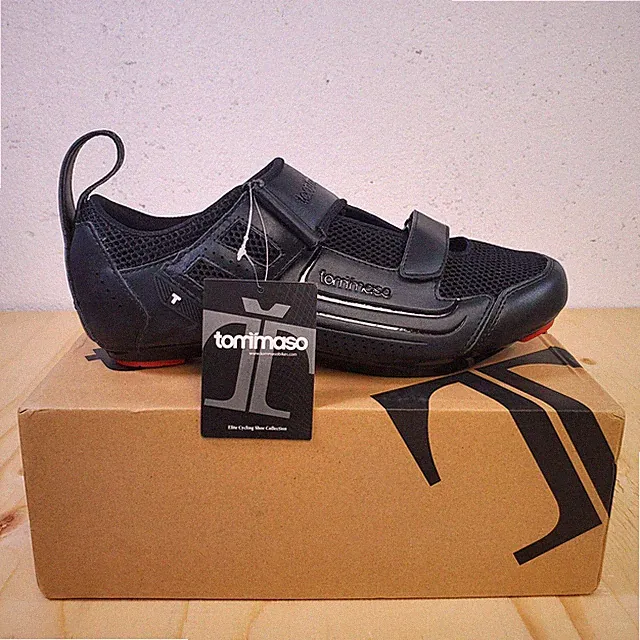 Tommaso Veloce 100 Triathlon Cycling Shoes Men 12 US Black Mesh Biking Athletics