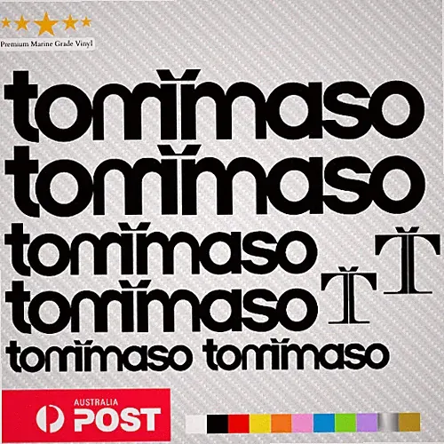 Tommaso Vinyl Decal Sticker Sheet Bike Frame Cycle Cycling Bicycle