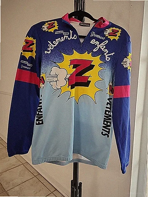 Vintage ORIGINAL Z Vetements Enfants Bike Cycling Jersey by Tommaso, Italy SZ 5