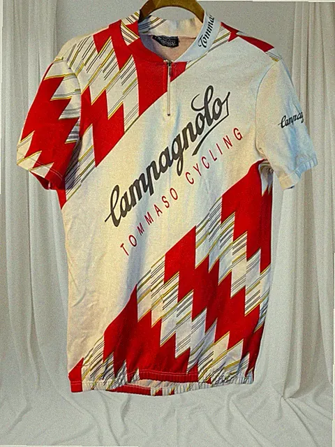 Vintage Tommaso Camagnolo Short Sleeve Cycling Jersey Retro Sz M/L RED Italy